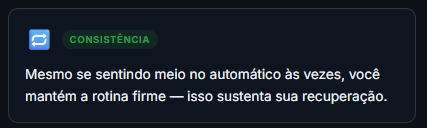 Card CONSISTÊNCIA — Mesmo se sentindo meio no automático...