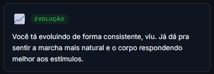 Card EVOLUÇÃO — Você tá evoluindo de forma consistente...